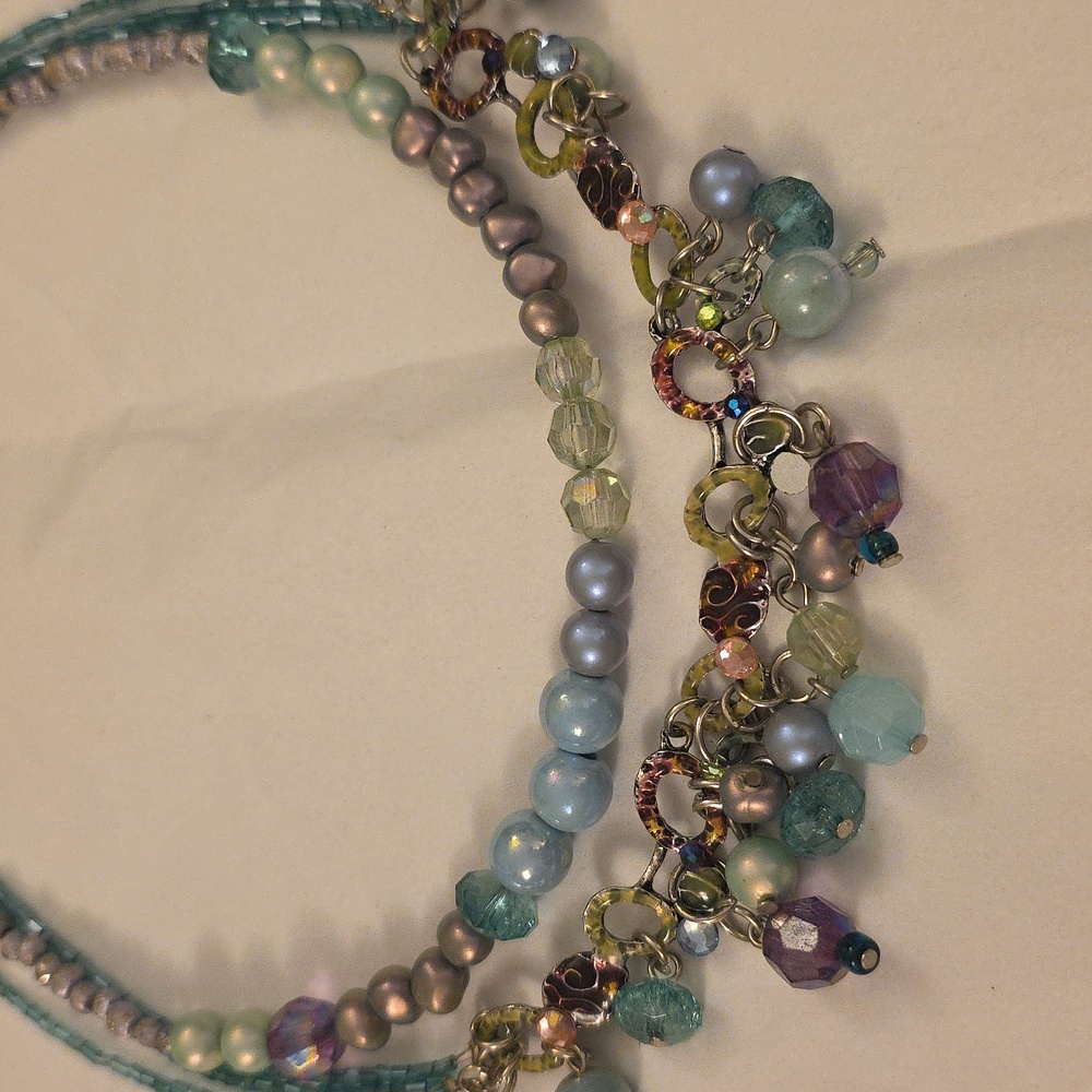 Colorful Unique Hancrafted Preloved Collar Style Necklace Bright Enamels